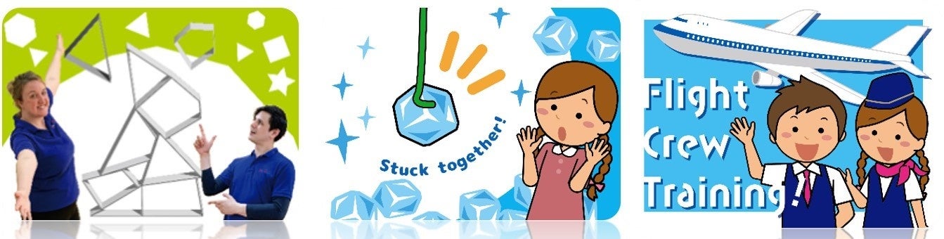 季節にあわせて楽しみながら英語力が高まる多彩なプログラム。クラフトやサイエンス(氷の実験)、フライトクルーの一員として競うチーム別のゲームアクティビティなど