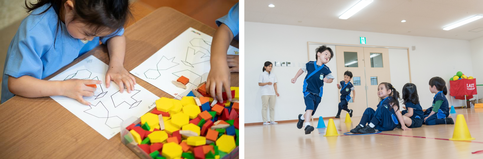 異文化に触れながら、しっかりと日本文化を知ることもできるカリキュラムを展開！バイリンガル教育、知能教育、運動指導、ライフスキル教育を柱とした充実したオリジナルプログラム