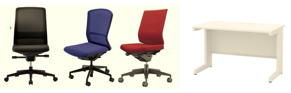 今回の大量調達チェア  内田洋行  コクヨ製　スカエナデスク W1200 平机　引き出し無　ホワイト 内田洋行製