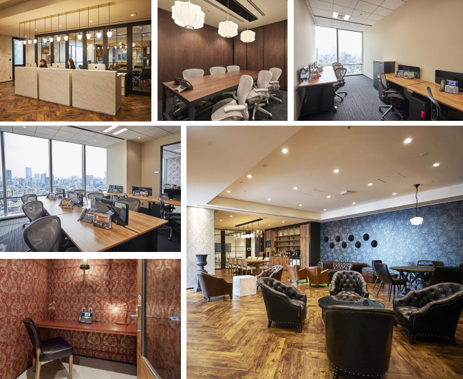 エグゼクティブセンターのサービスオフィスや会議室エリア