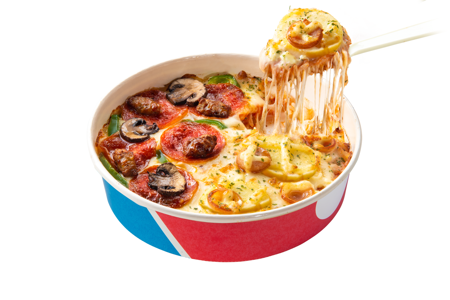 ピザライスボウル ハーフ＆ハーフ ドミノ・デラックス＆マヨじゃが