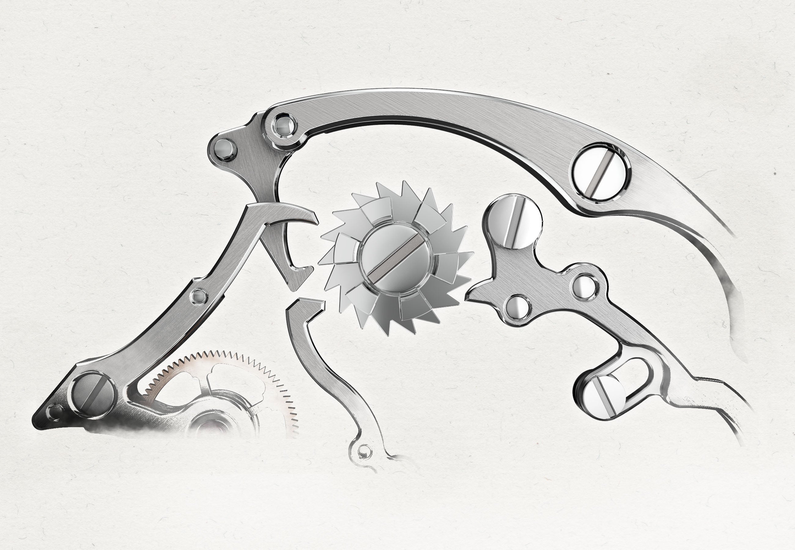 クロノグラフを司るコラムホイール。