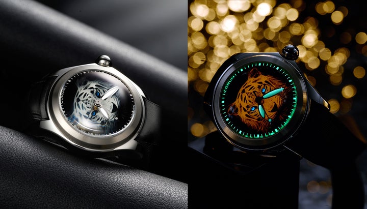 スイス高級時計ブランドのコルムが、光る虎を文字盤にあしらった新作 スイス高級時計ブランドのコルムが、光る虎を文字盤にあしらった新作