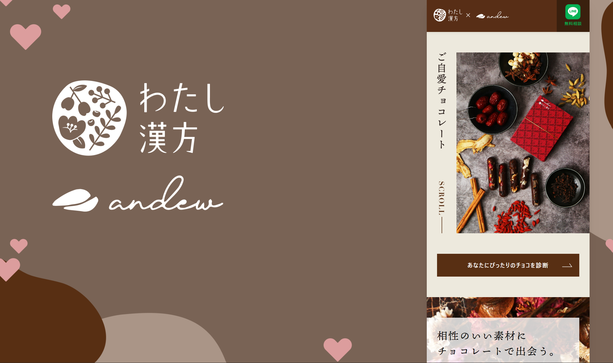 漢方体質診断ができる特設サイトのTOPページ
