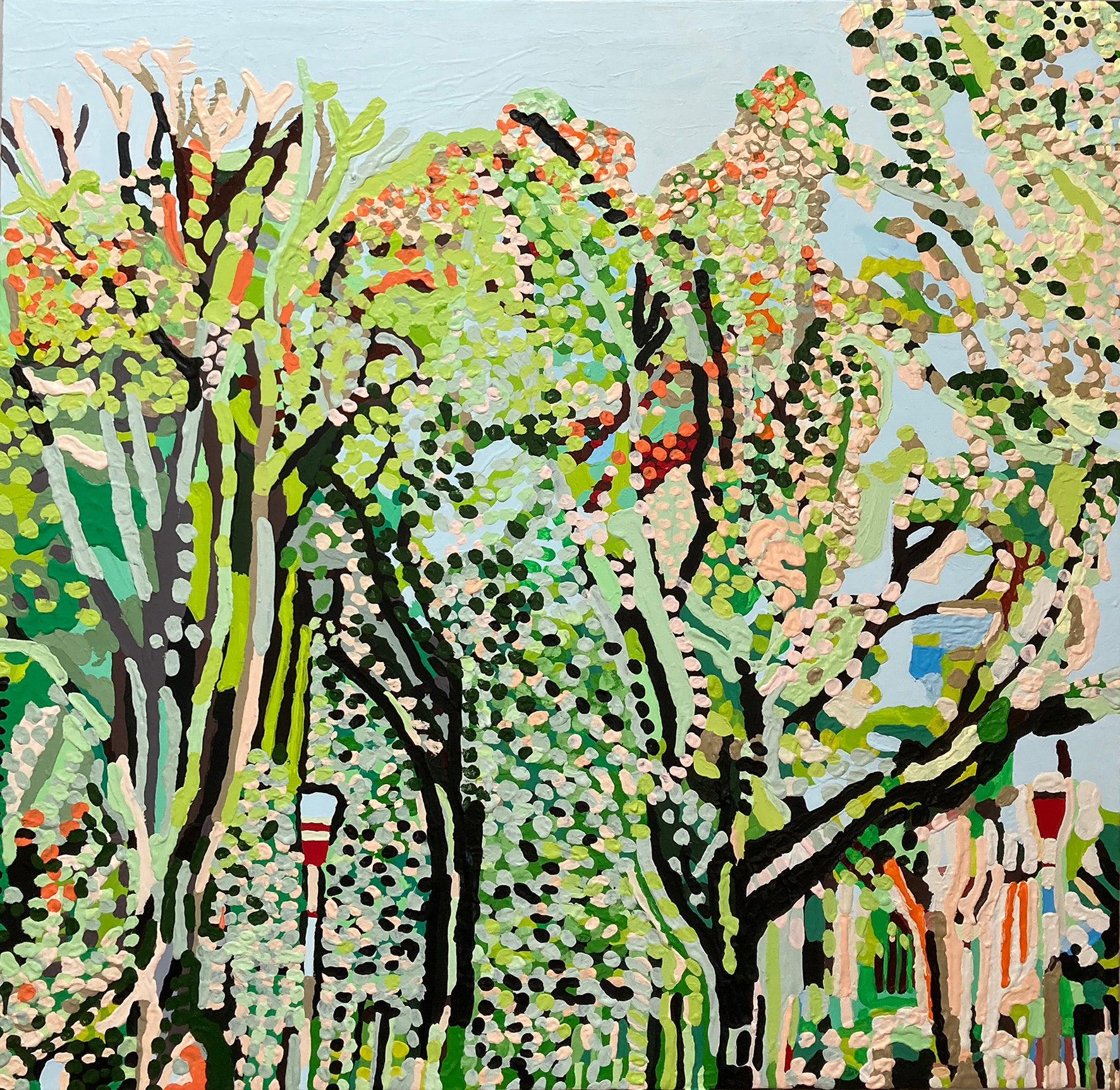 ８. 前田泰宏 《靭公園Ⅱ》2024年 キャンバスに水性絵具、ボンド