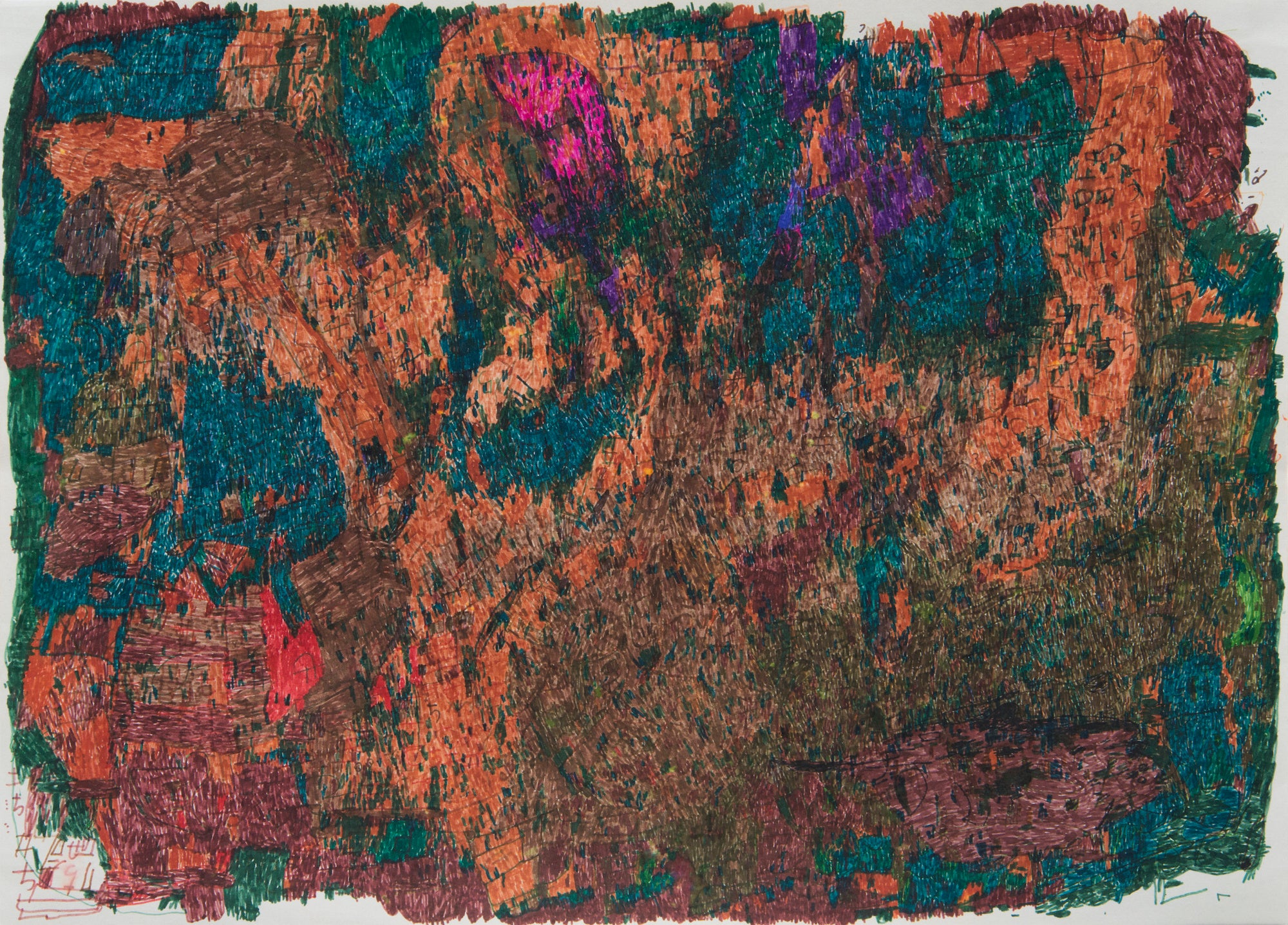 １. 穴瀬生司 《あち》2016年 紙にペン