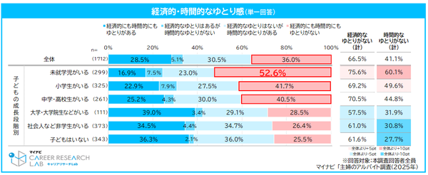 経済的・時間的ゆとりの現状グラフ