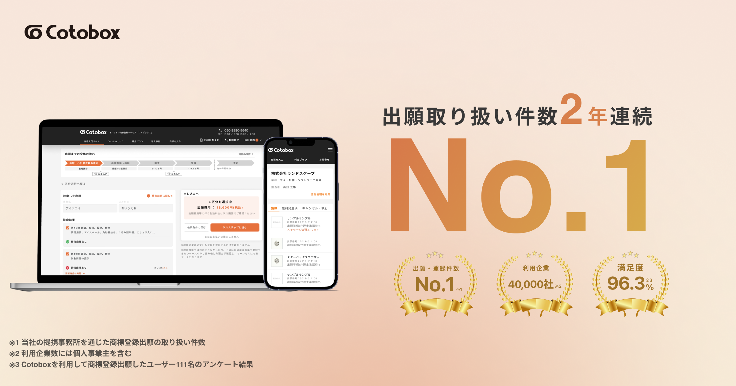 オンライン商標登録サービス「Cotobox（コトボックス）」特許庁への