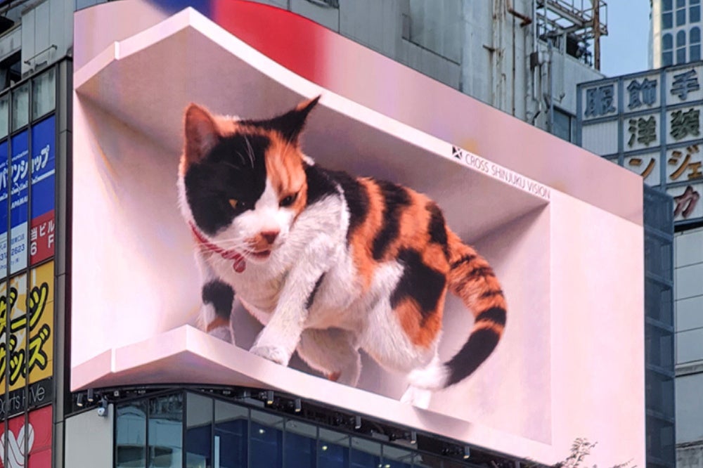 クロススペース「新宿東口の猫」の3D映像