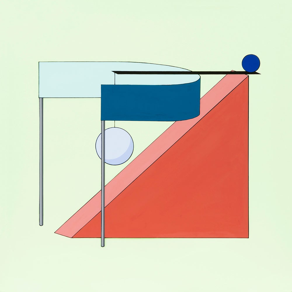 囲いの中の球　透明フィルムにアクリルガッシュ　2019　CIBONE 外苑前