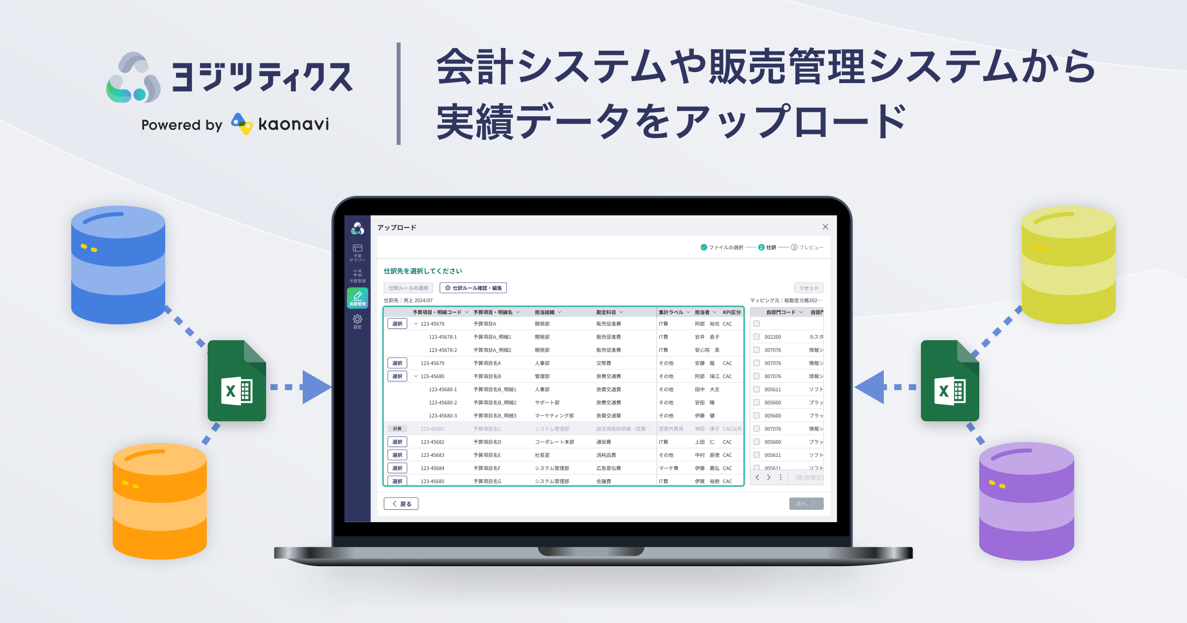 予実管理システム「ヨジツティクス」が、会計システムなどの実績データを取り込む新機能を提供開始