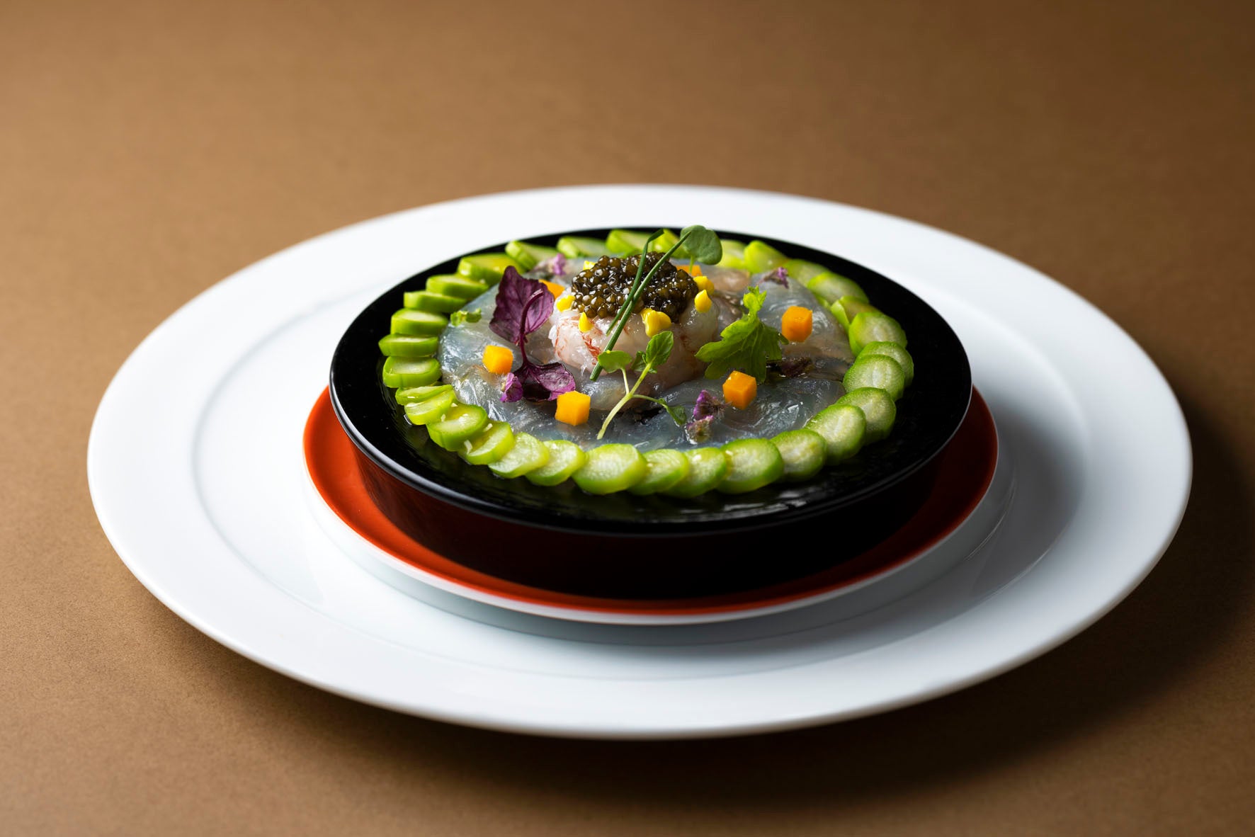 もさ海老のタルタル オシェトラキャヴィア添えと 神奈川県三崎港直送 鮮魚のマリネ ライム風味 イメージ