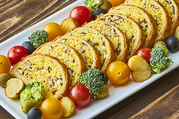 山形県産きのこと雪若丸のパイ包み焼き