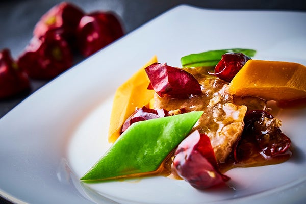 牛ロースとパパイヤ 四川唐辛子炒め