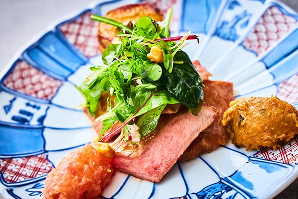 【メイン】ガーリックポークとりんごの鉄板焼き