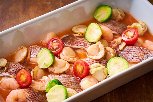 ＜洋食＞白身魚のナージュ仕立て 淡い梅の香りを添えて