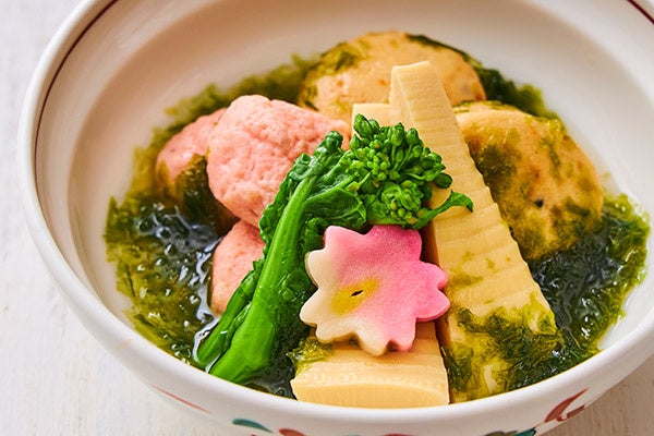 ＜日本料理＞竹の子と海老真丈の煮物 のり餡かけ