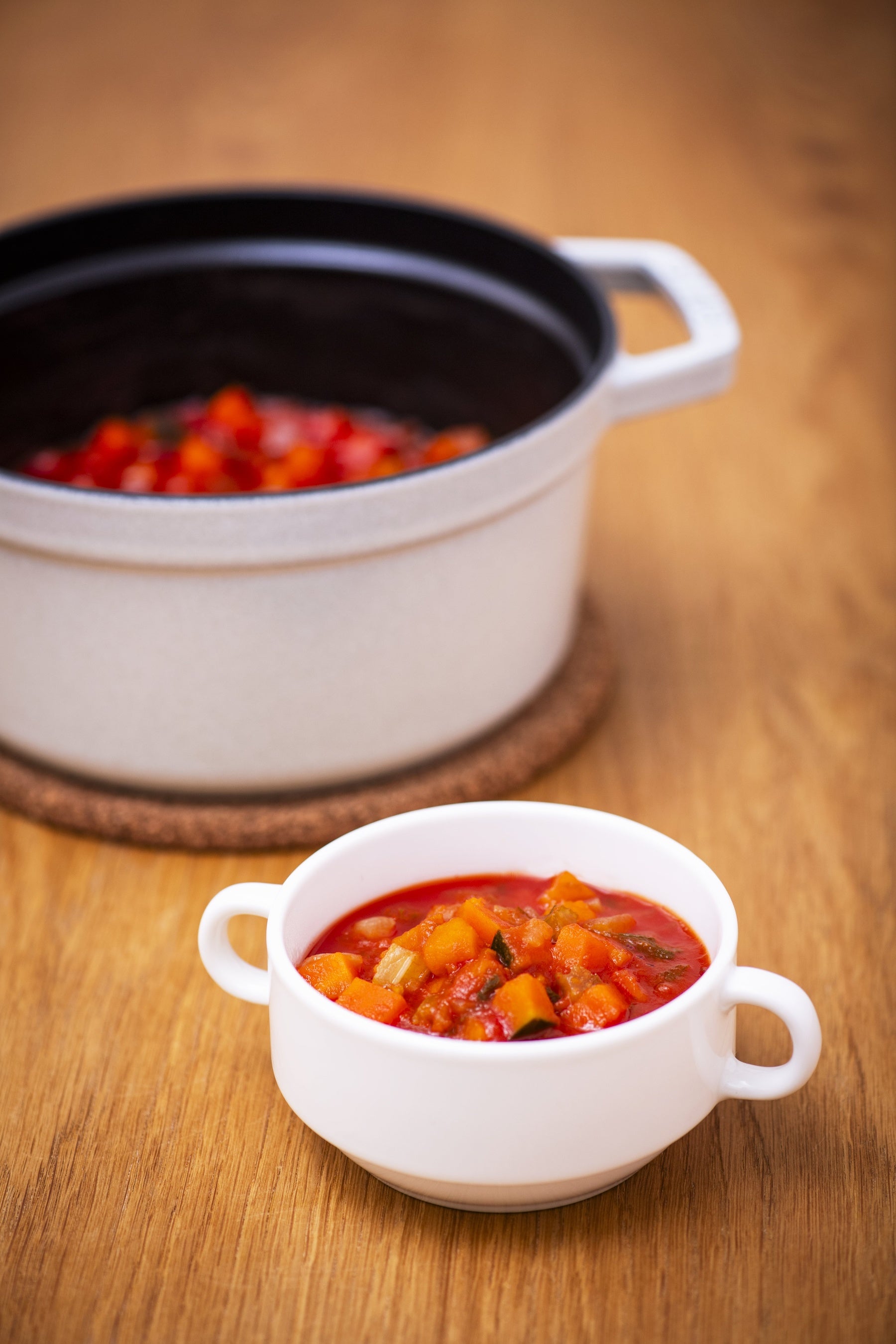 ひと皿でなんと野菜300g以上！「ノンオイルベジミネストローネ」