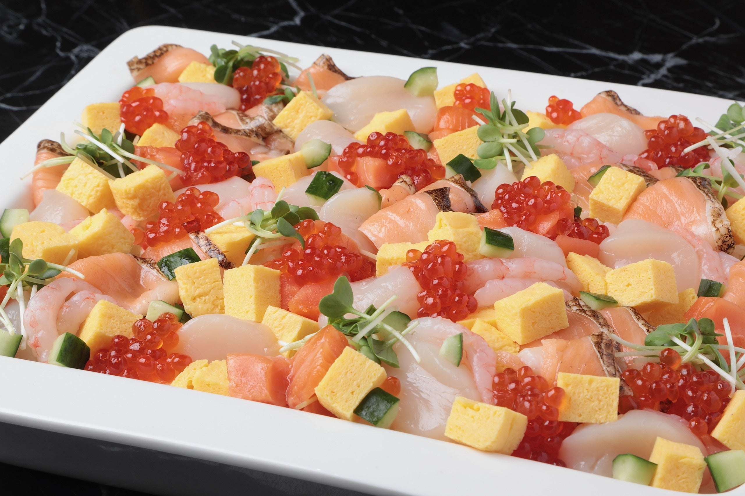 ▲朝食には海鮮ちらし寿司をご提供