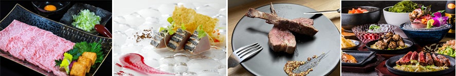 ※左:牛皇、中左:レストラン「TIN‘IN」、中右:久茂地チョップ、右:沖縄炭火料理店 うむさんの庭