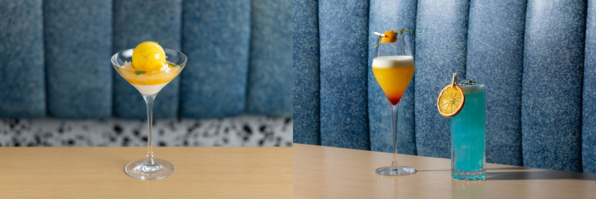 左）MONACO Parfait（モナコ・パフェ）　右）MONACO Cocktail（モナコ・カクテル）