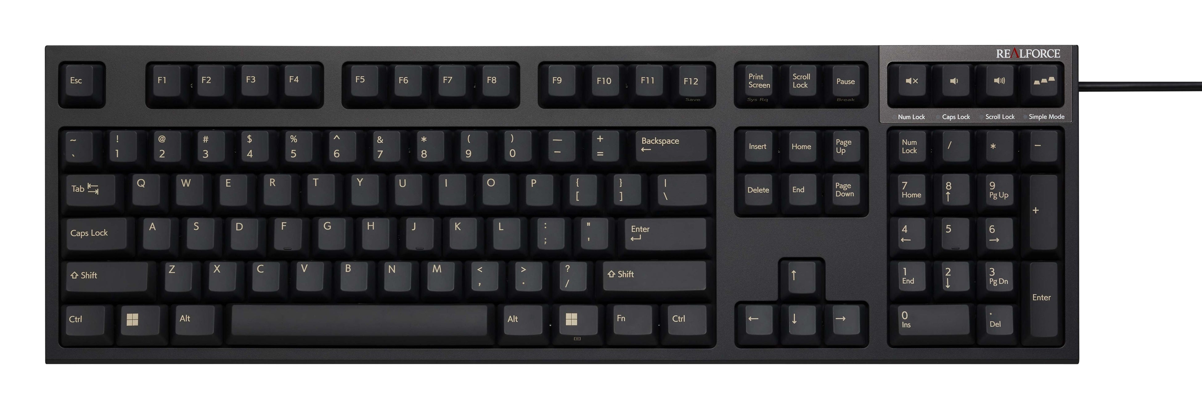 東プレ、英語配列の「REALFORCE R3Sキーボード」USBモデル6製品