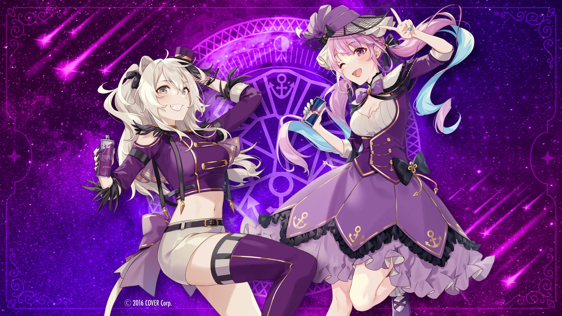 女性VTuberグループ「ホロライブ」所属の「湊あくあ」「獅白ぼたん」と 女性VTuberグループ「ホロライブ」所属の「湊あくあ」「獅白ぼたん」と