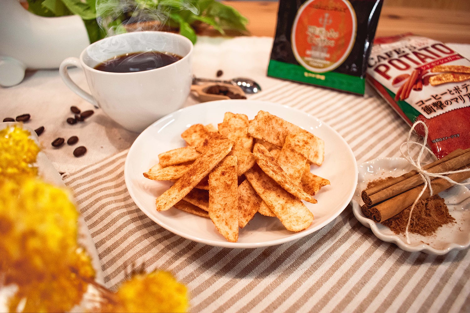 コーヒー ポテトチップス 衝撃のマリアージュセット 湖池屋 Cafe S Potato シナモンシュガー味 ミカドコーヒー 日本橋ぶれんど 湖池屋のプレスリリース コーヒー ポテトチップス 衝撃のマリアージュセット 湖池屋 Cafe S Potato シナモンシュガー味 ミカドコーヒー 日本橋ぶれんど 湖池屋のプレスリリース