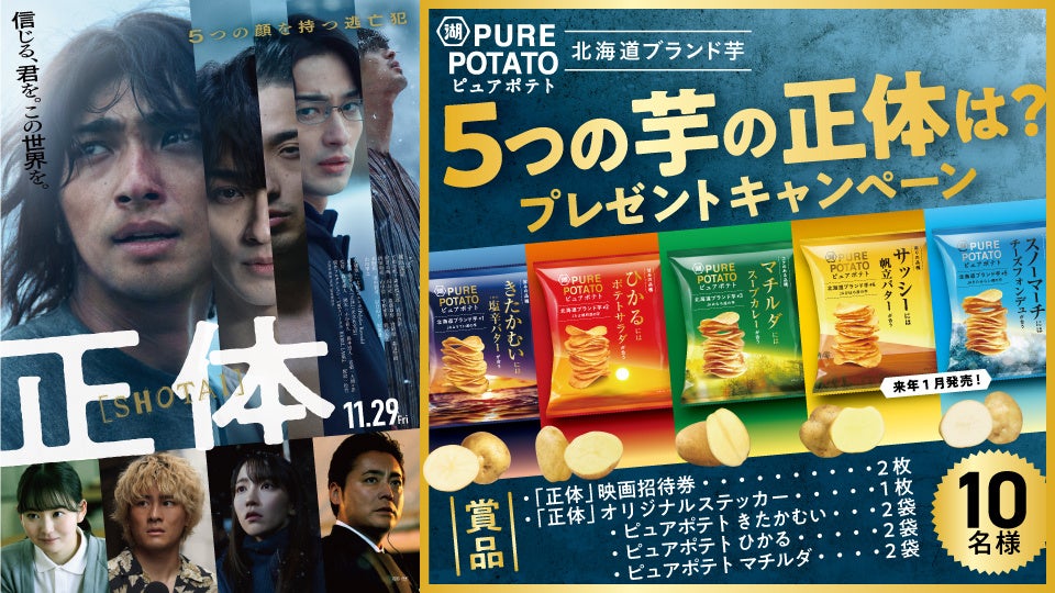 横浜流星さん主演映画「正体」とのコラボ企画も!「ピュアポテト 北海道ブランド芋 第2弾」発売を記念する2つのキャンペーンを実施!