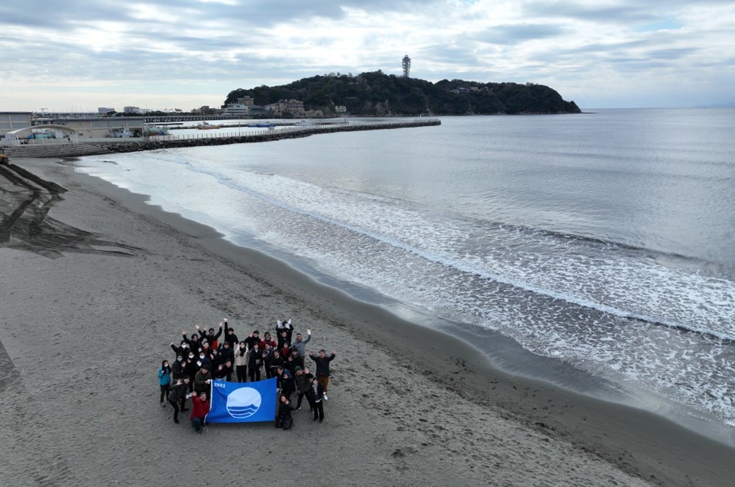 【写真】江の島片瀬西浜・鵠沼海水浴場 フィールドワーク風景