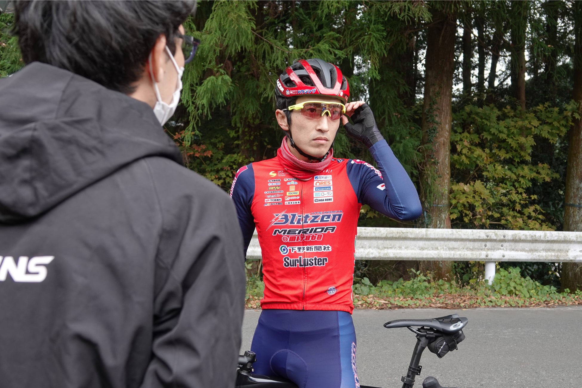 テストを行う宇都宮ブリッツェン・増田成幸選手