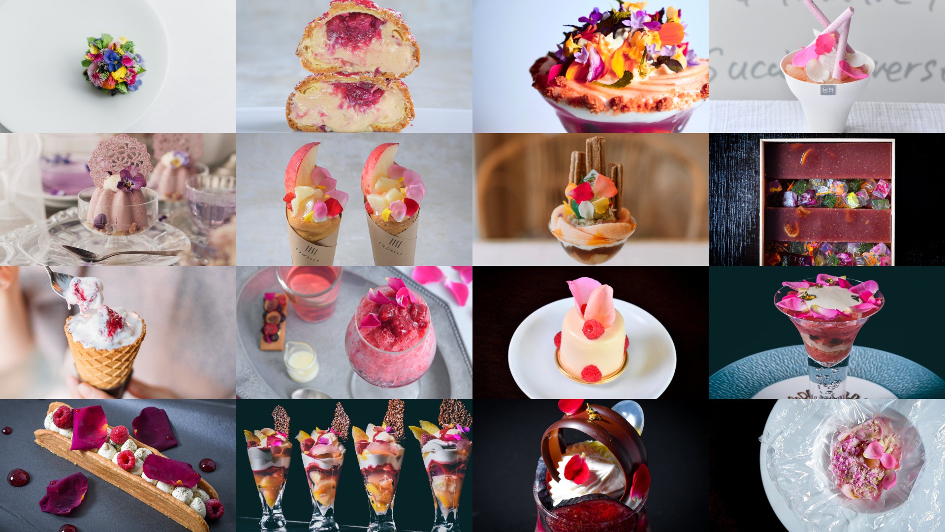 花のスイーツのコラボレーション