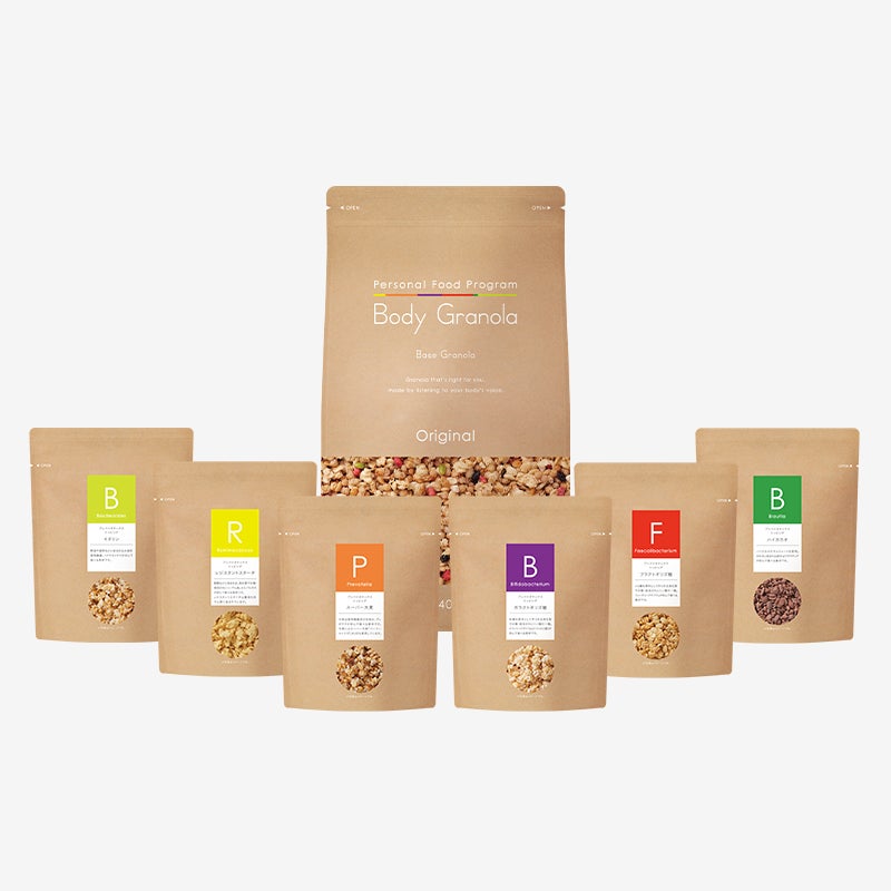 <Body Granola> ※実際に届くのはプレバイオティクストッピング3種(写真は全6種)