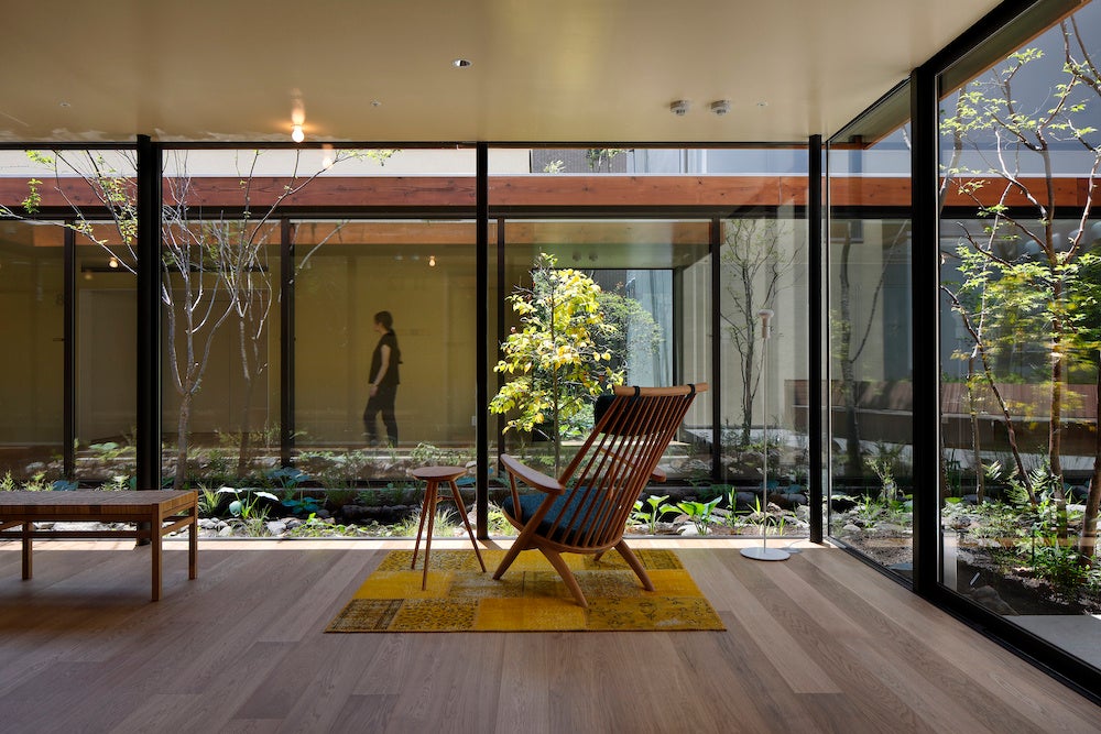 回廊の奥にある静かに過ごすことができる場所