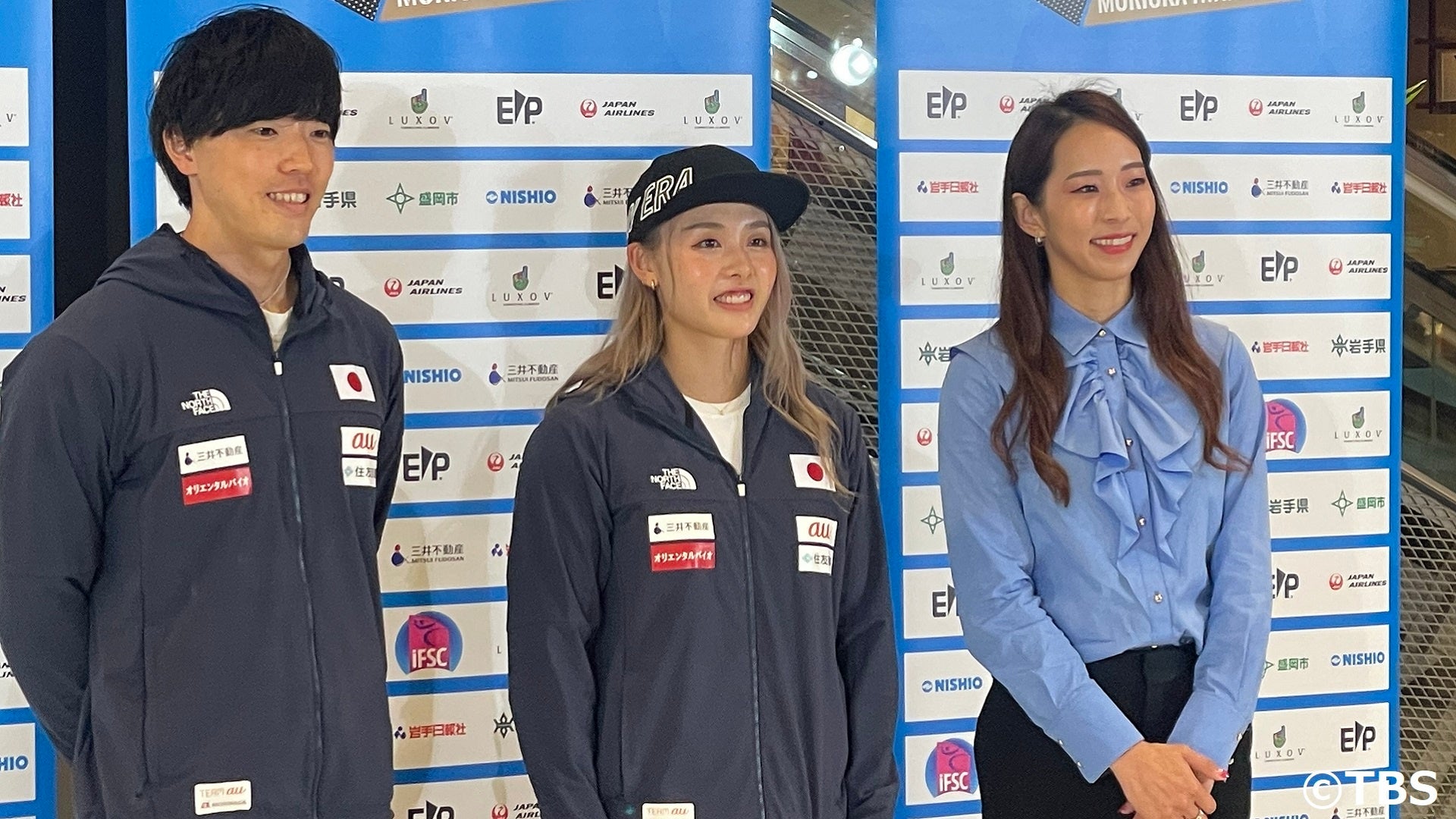 ©TBS　左から楢崎智亜、伊藤ふたば、野中生萌