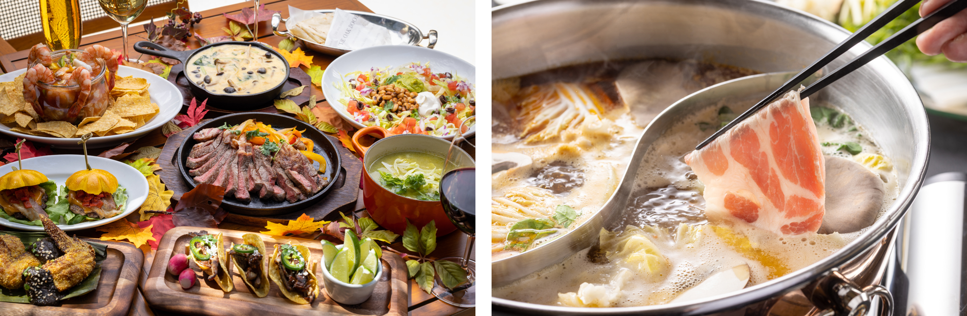 　　オーク ドア  「セレブラシオン デ ラ コセチャ」              　　　　　　　　 チャイナルーム「上海蟹味噌火鍋」