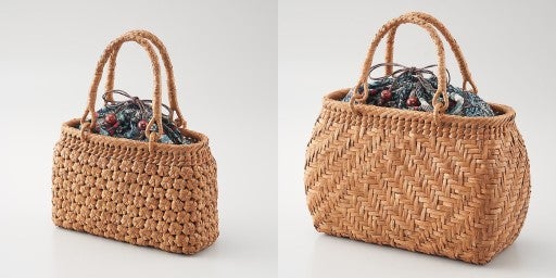 (左)六角花編み(右)交差編み