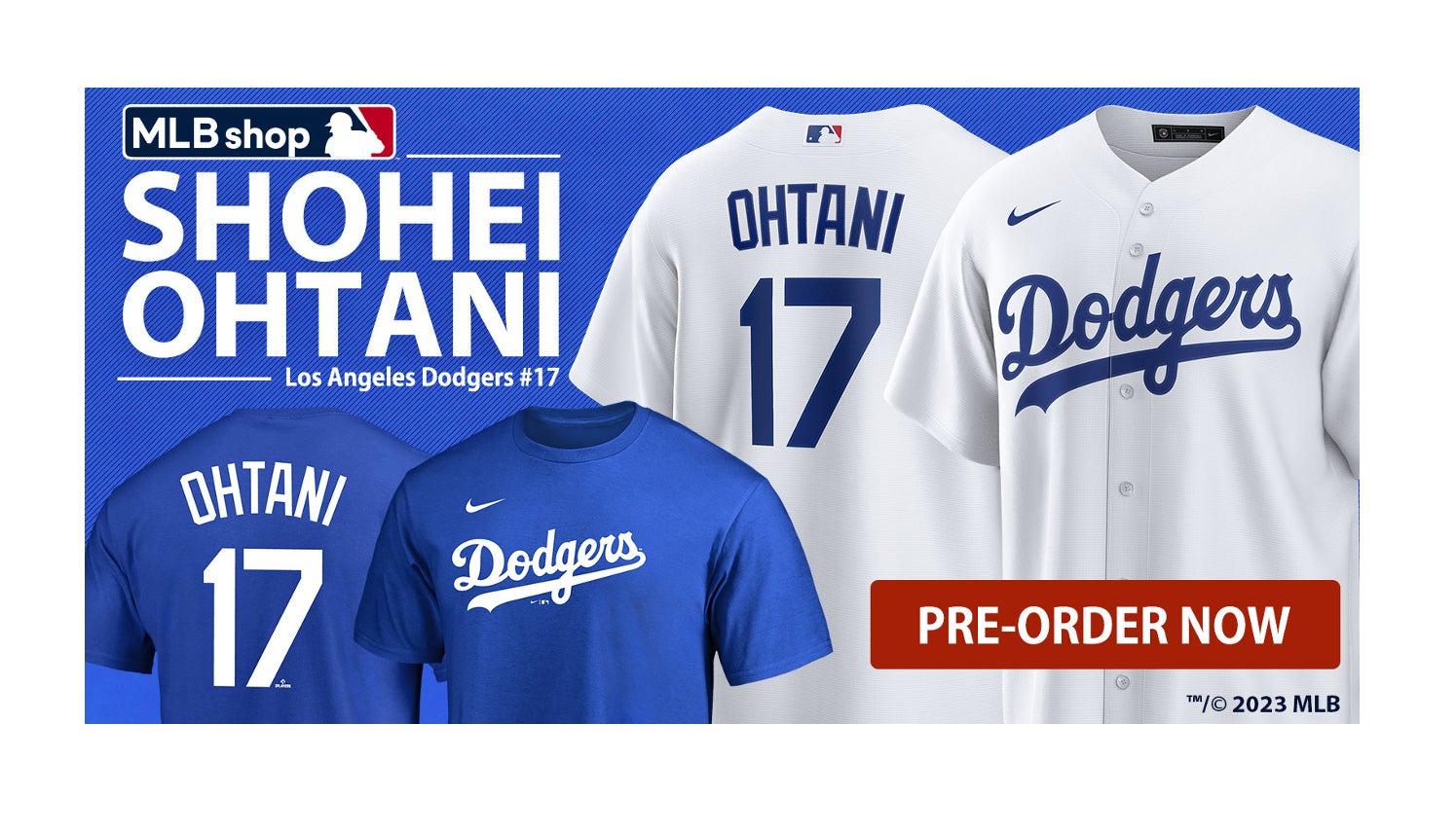 ドジャース大谷翔平選手、背番号「17」オリジナルTシャツなど7種を ドジャース大谷翔平選手、背番号「17」オリジナルTシャツなど7種を