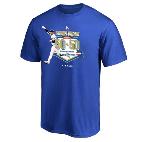 大谷翔平 MLB LAドジャース 50本塁打50盗塁クラブ 記念Tシャツ 大谷翔平 MLB LAドジャース 50本塁打50盗塁クラブ 記念Tシャツ