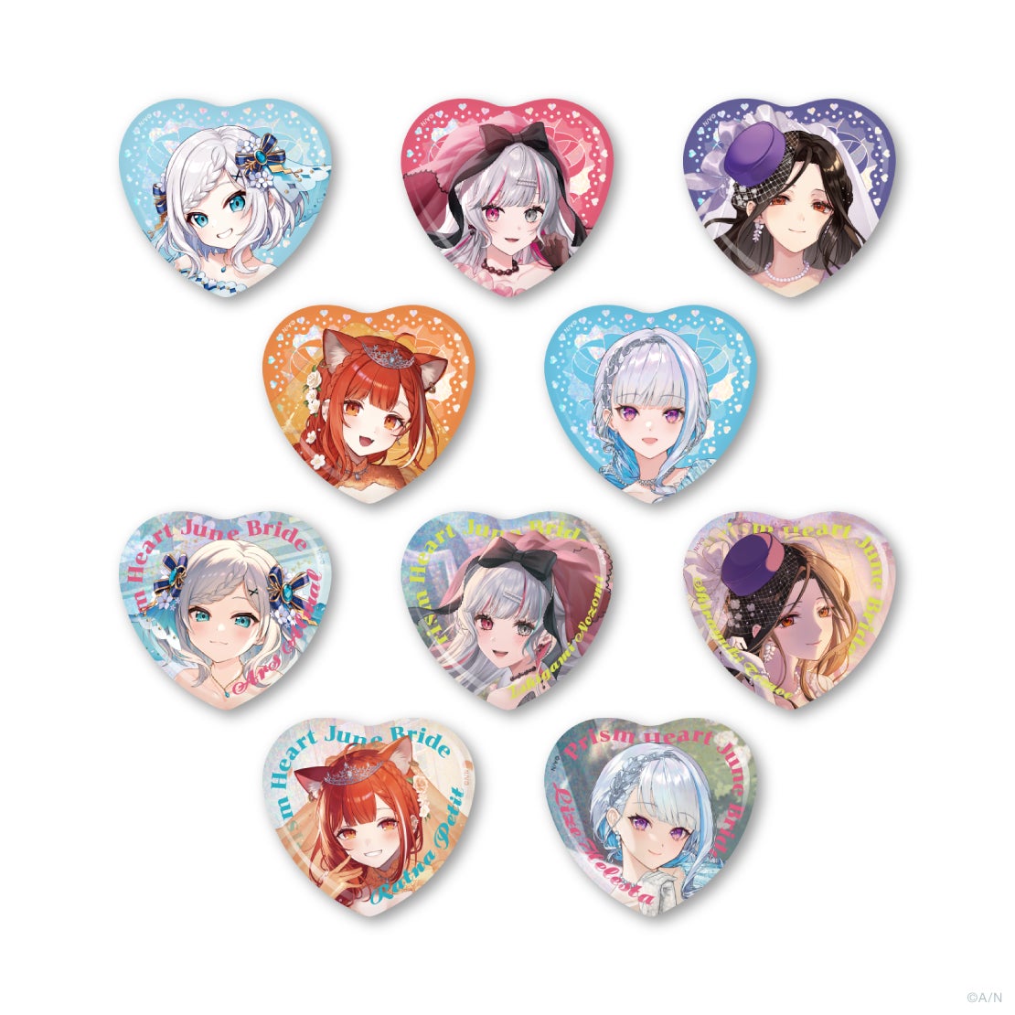 【バラ売り可】葛葉 ジューンブライド ハート缶バッジ にじさんじ Prism Heart June Bride」グッズを2025年6月16日(月)18時より