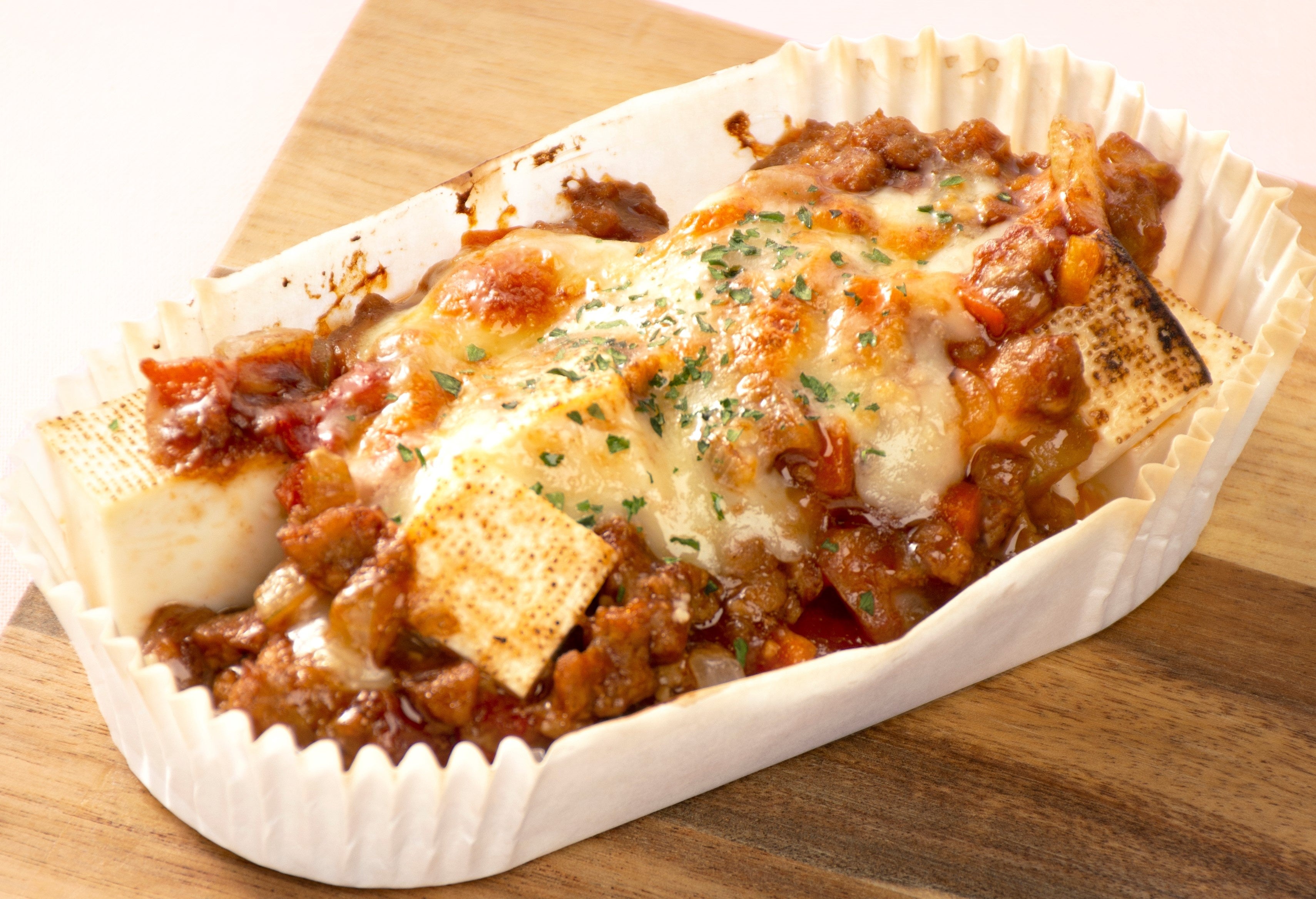 ハヤシフレークで作る ＜豆腐のミートグラタン＞