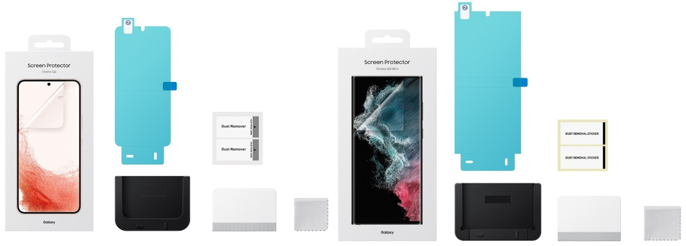 　　　　　＜「Galaxy S22」対応：Clear＞　　　　　　　　　　　＜「Galaxy S22 Ultra」対応：Clear＞