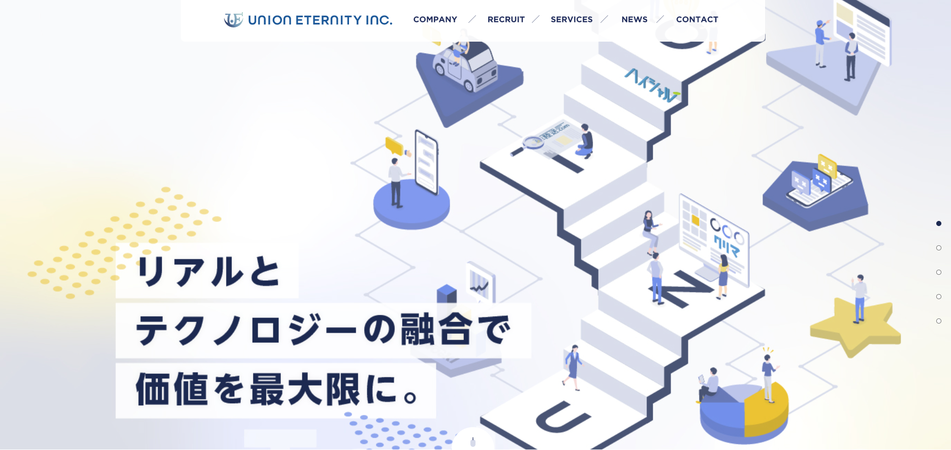 リニューアル後のコーポレートサイト TOPページ