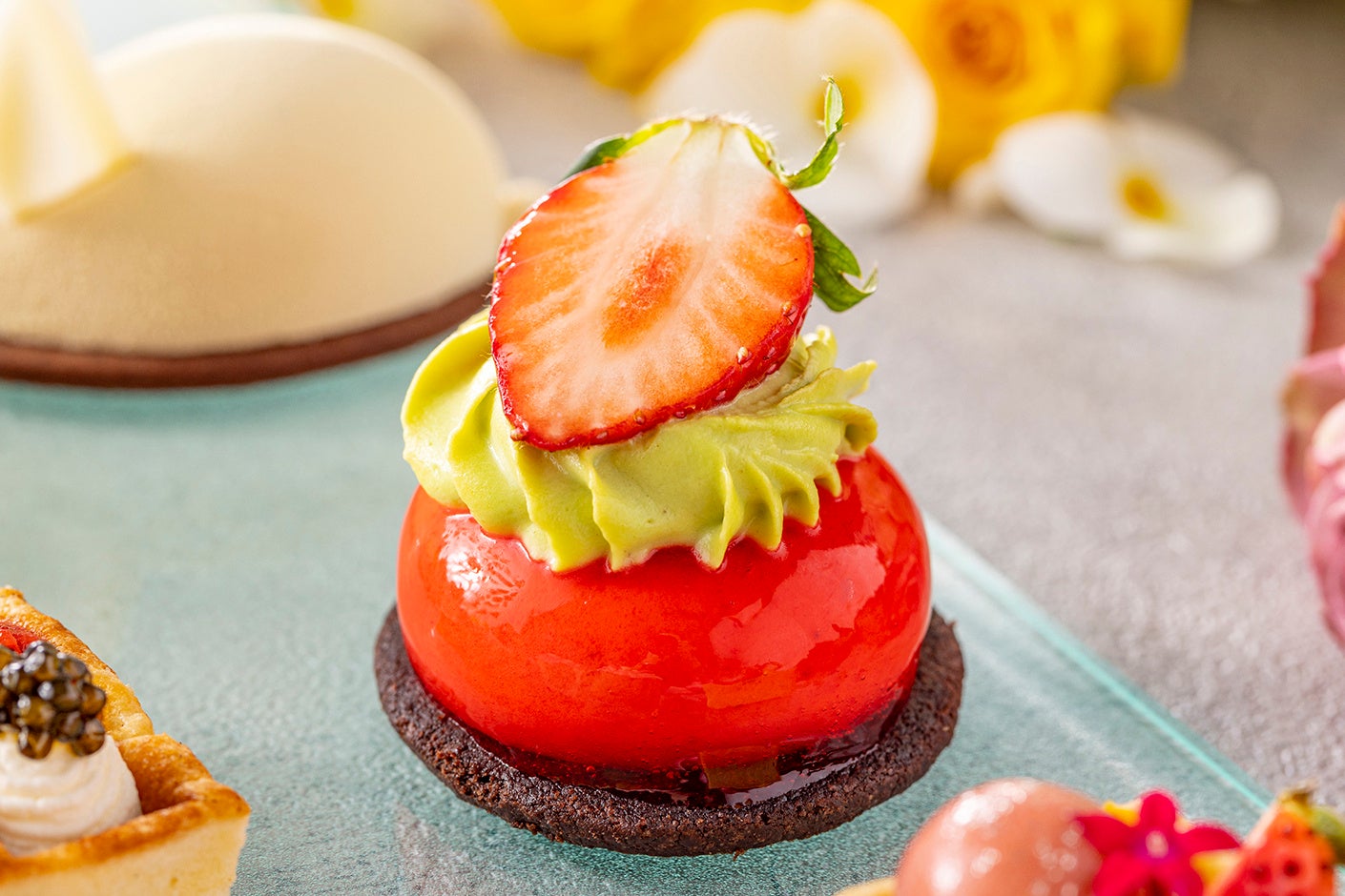 いちごとピスタチオのムース