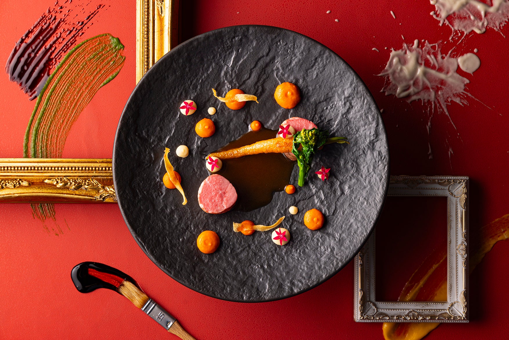 ピスタチオのパルフェグラッセ　白ワインジュレとアールグレイ