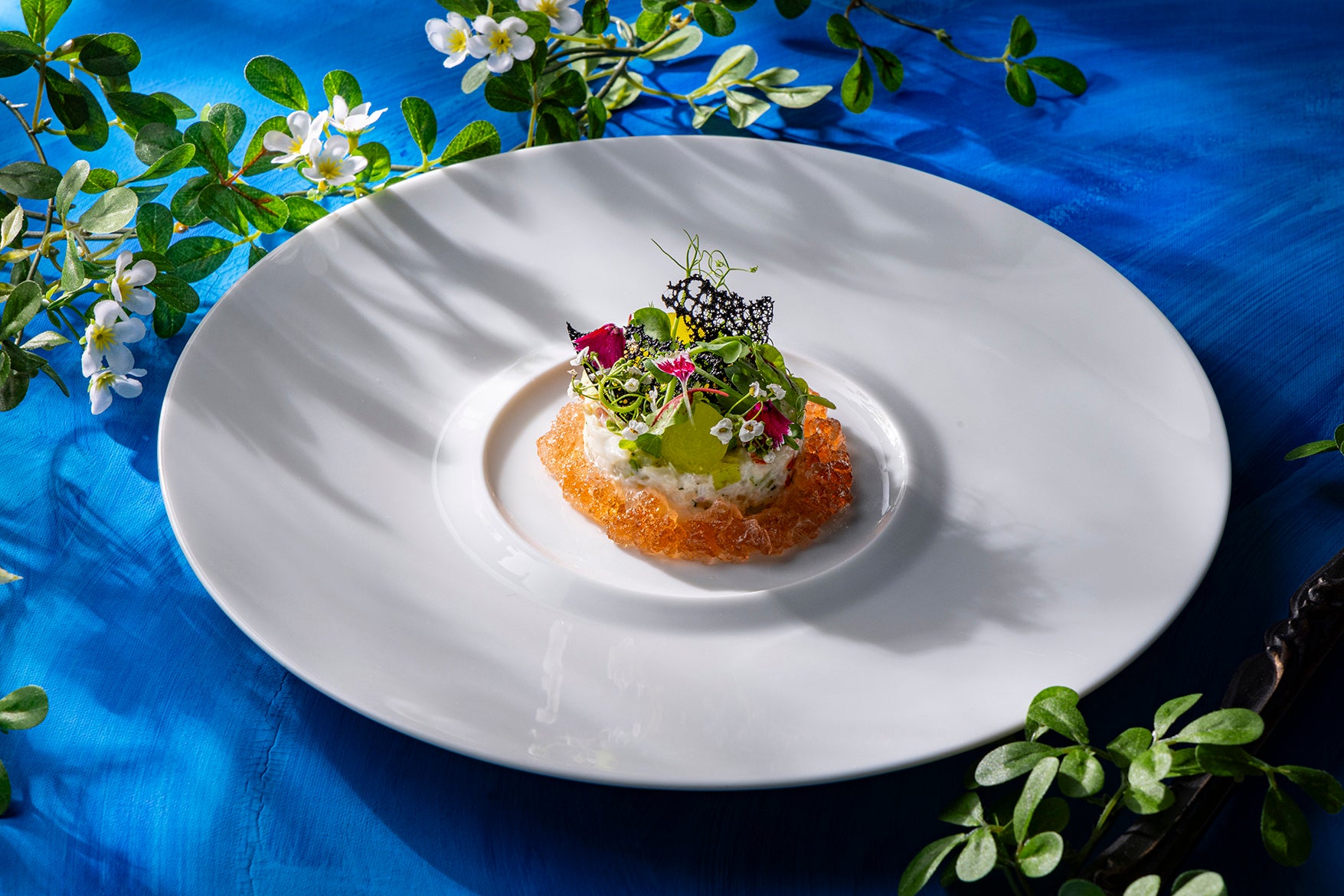 オマール海老のジャルダン仕立て　マイクロハーブとメロン