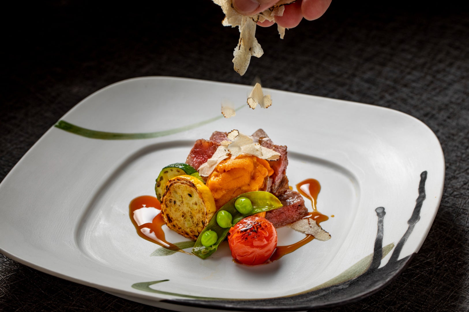 日本料理「風花」　黒毛和牛照り焼き　雲丹トリュフ 