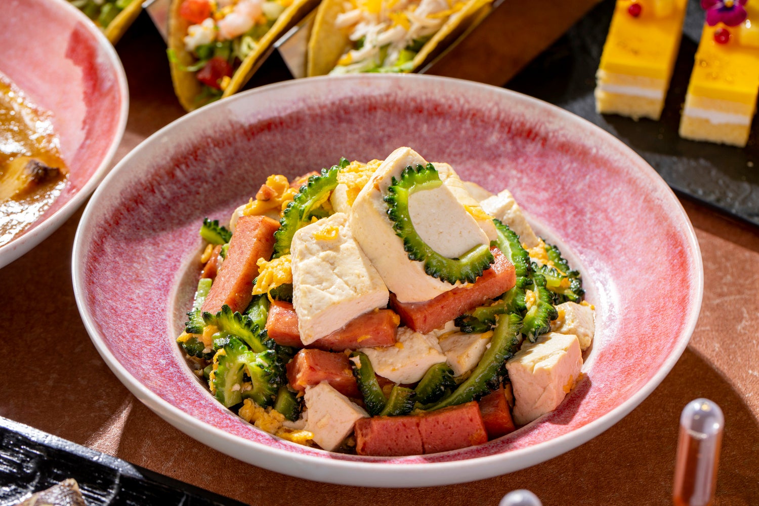 ゴーヤと島豆腐のチャンプルー　チャイナブルースタイル