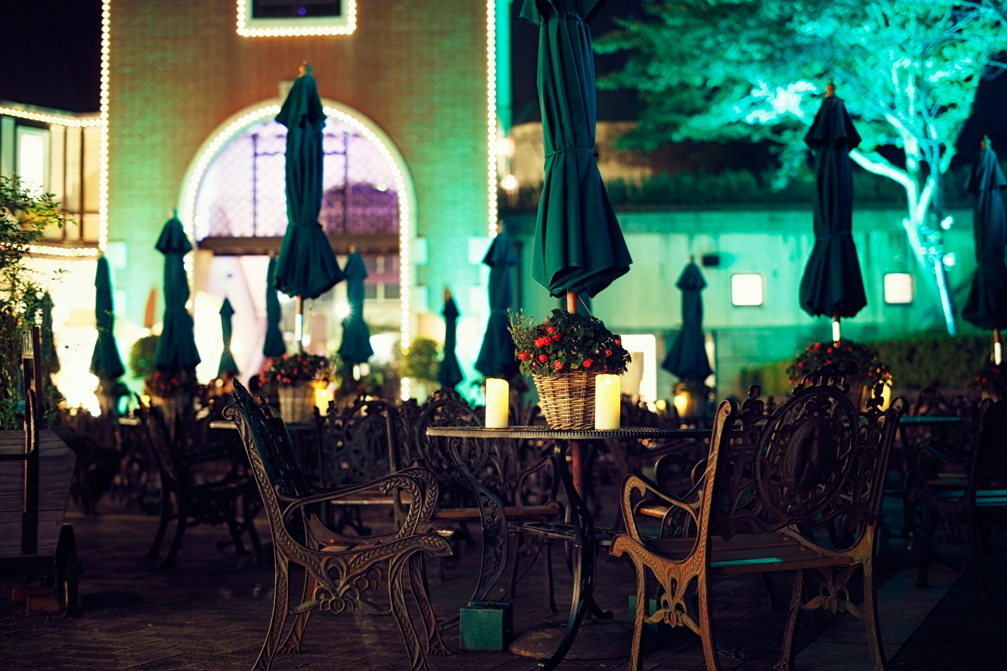 「光の森」の中の幻想的な展望プラザ