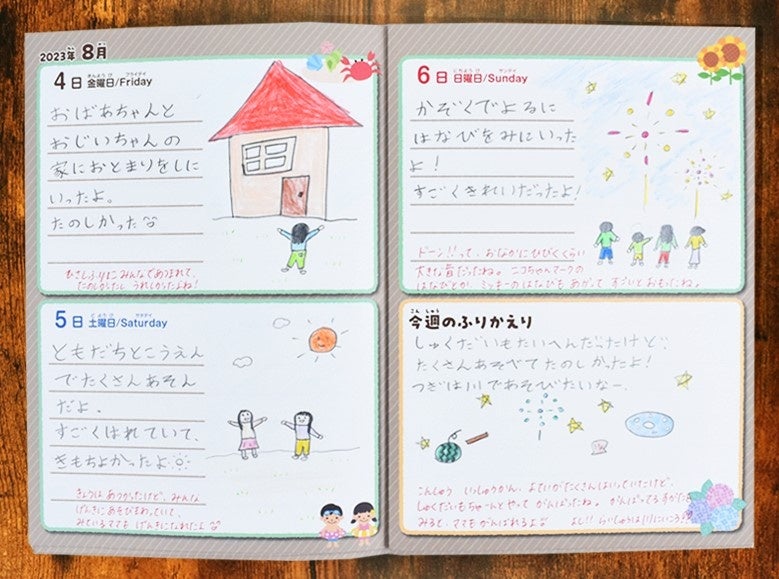 保護者のコメントを記入できデイリーページ